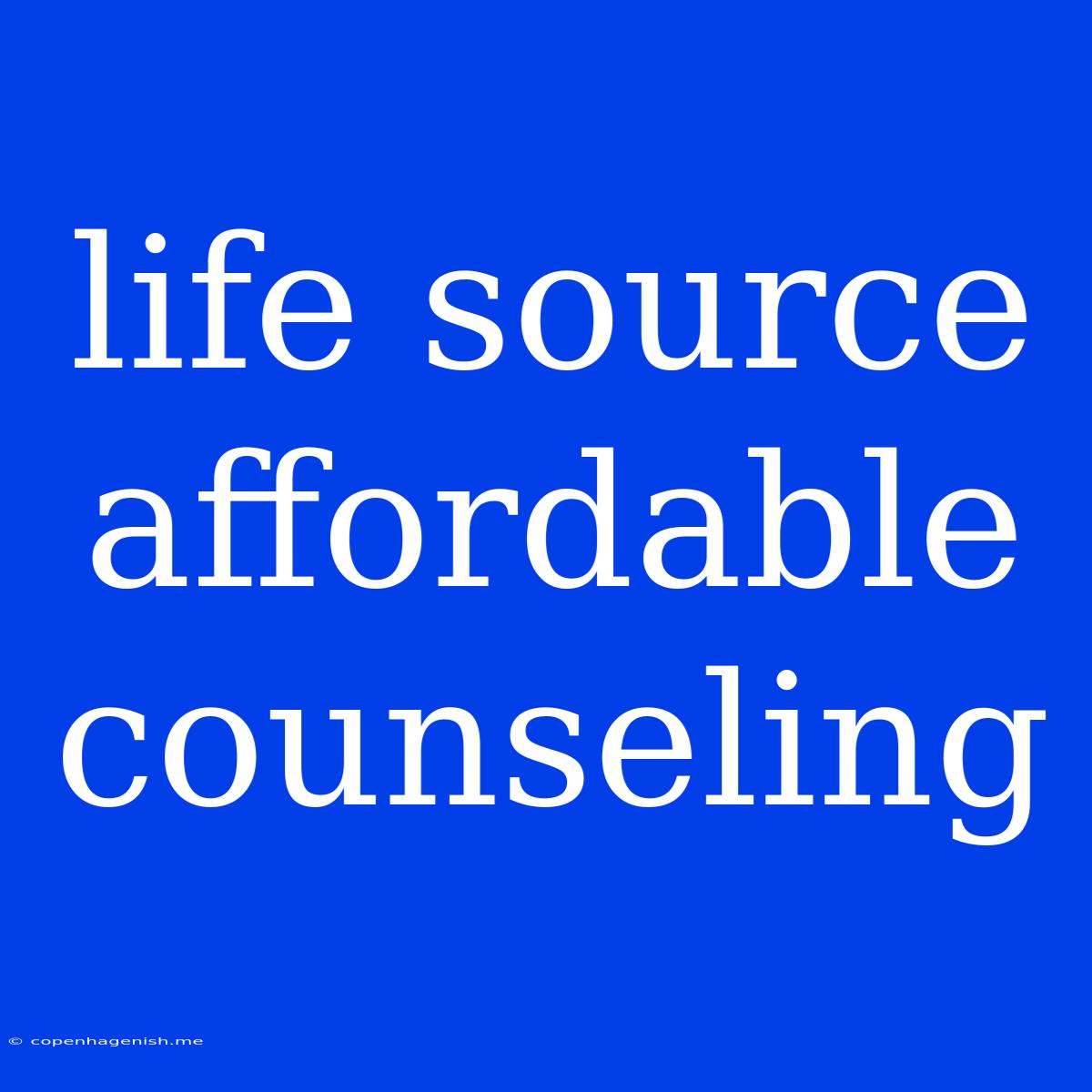 Life Source Affordable Counseling