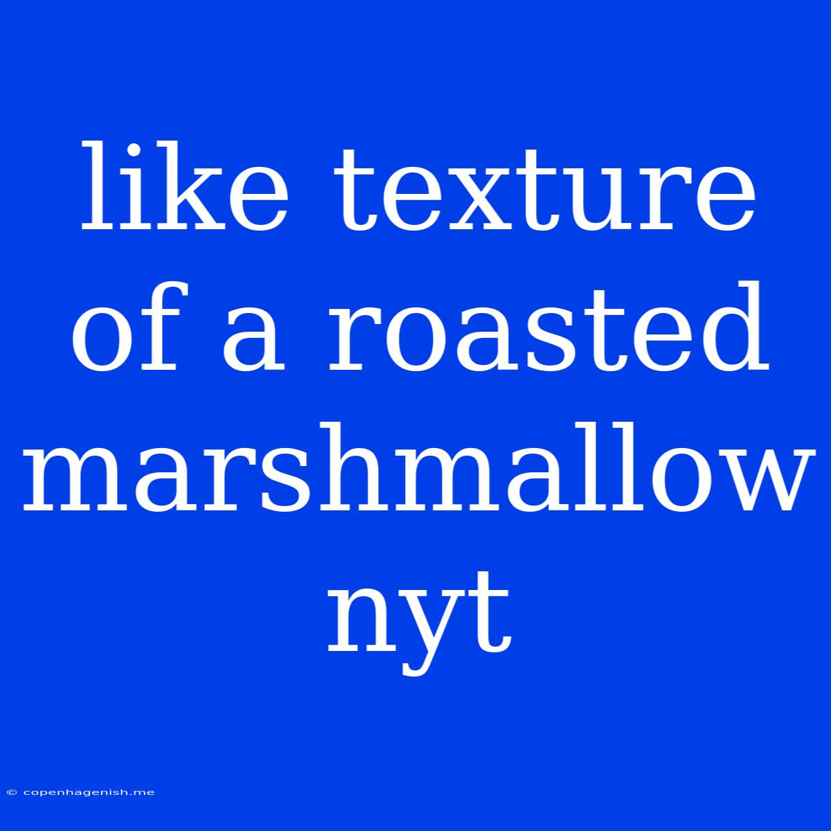 Like Texture Of A Roasted Marshmallow Nyt