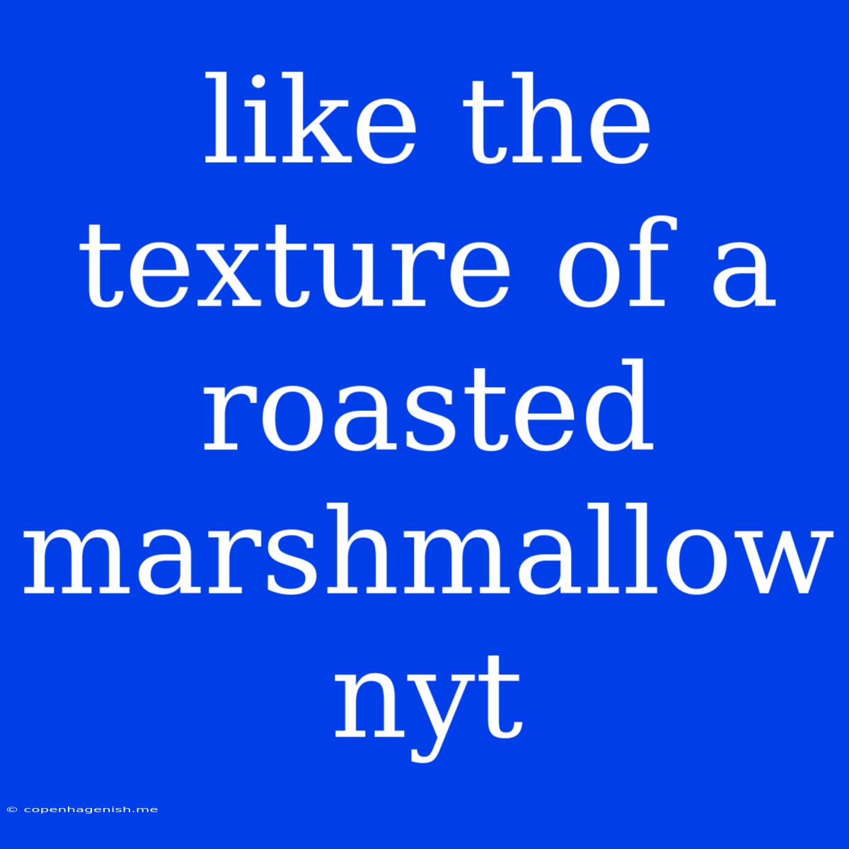 Like The Texture Of A Roasted Marshmallow Nyt