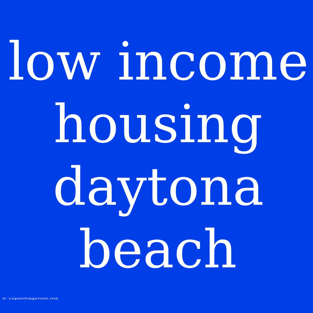 Low Income Housing Daytona Beach