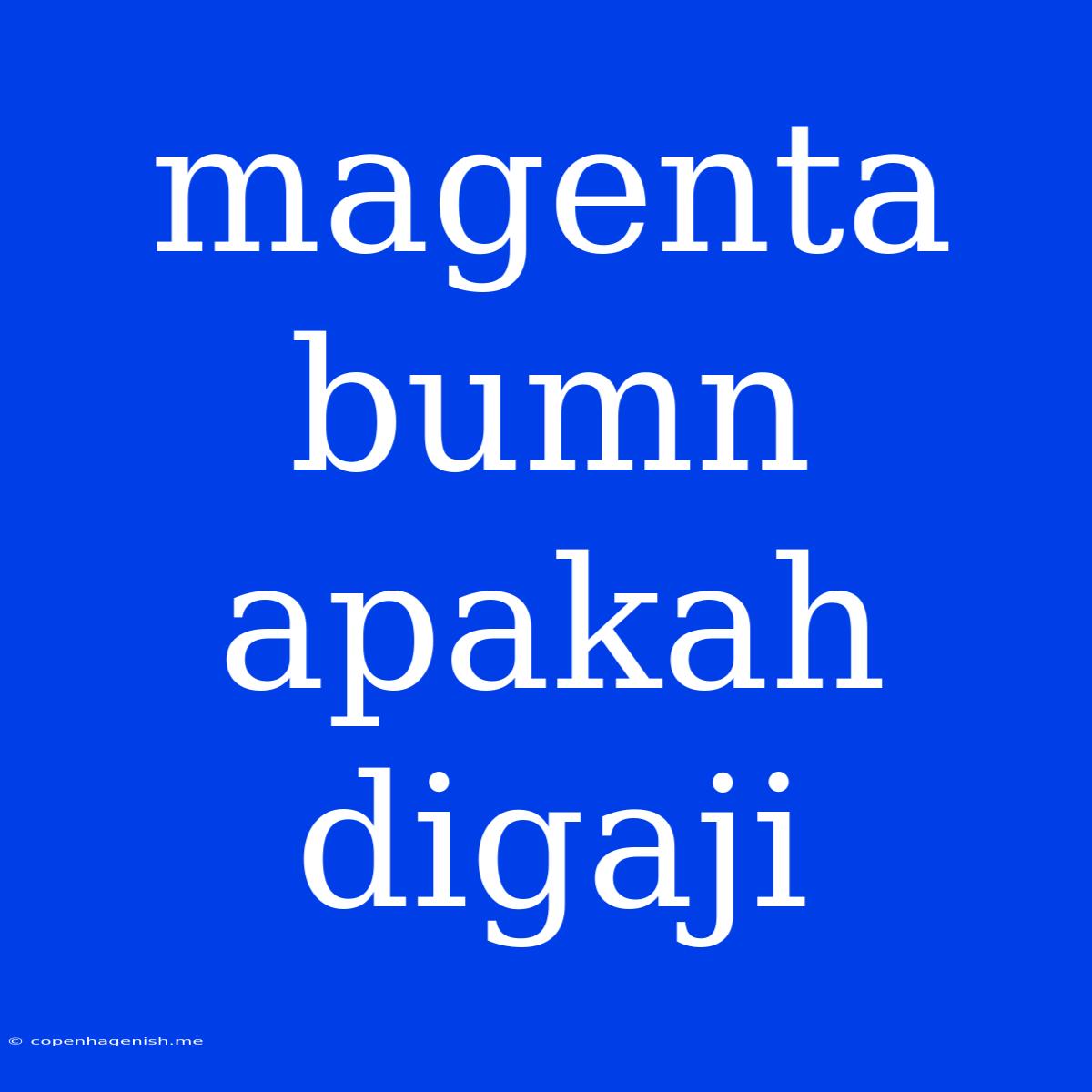 Magenta Bumn Apakah Digaji