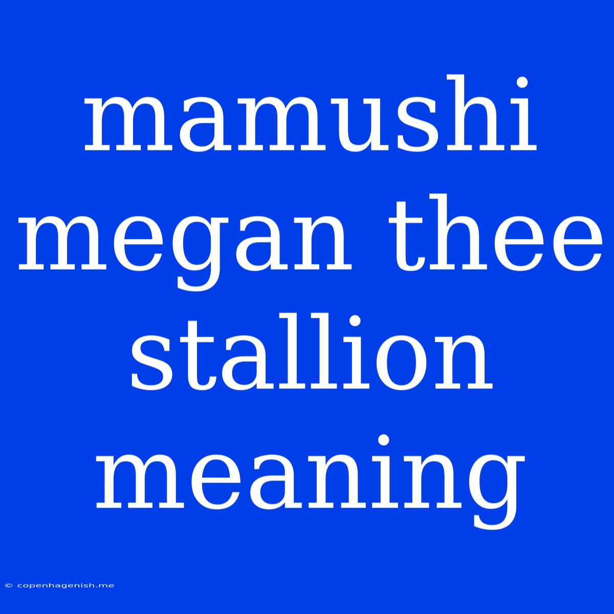 Mamushi Megan Thee Stallion Meaning