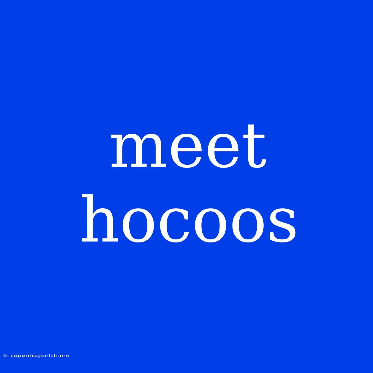 Meet Hocoos