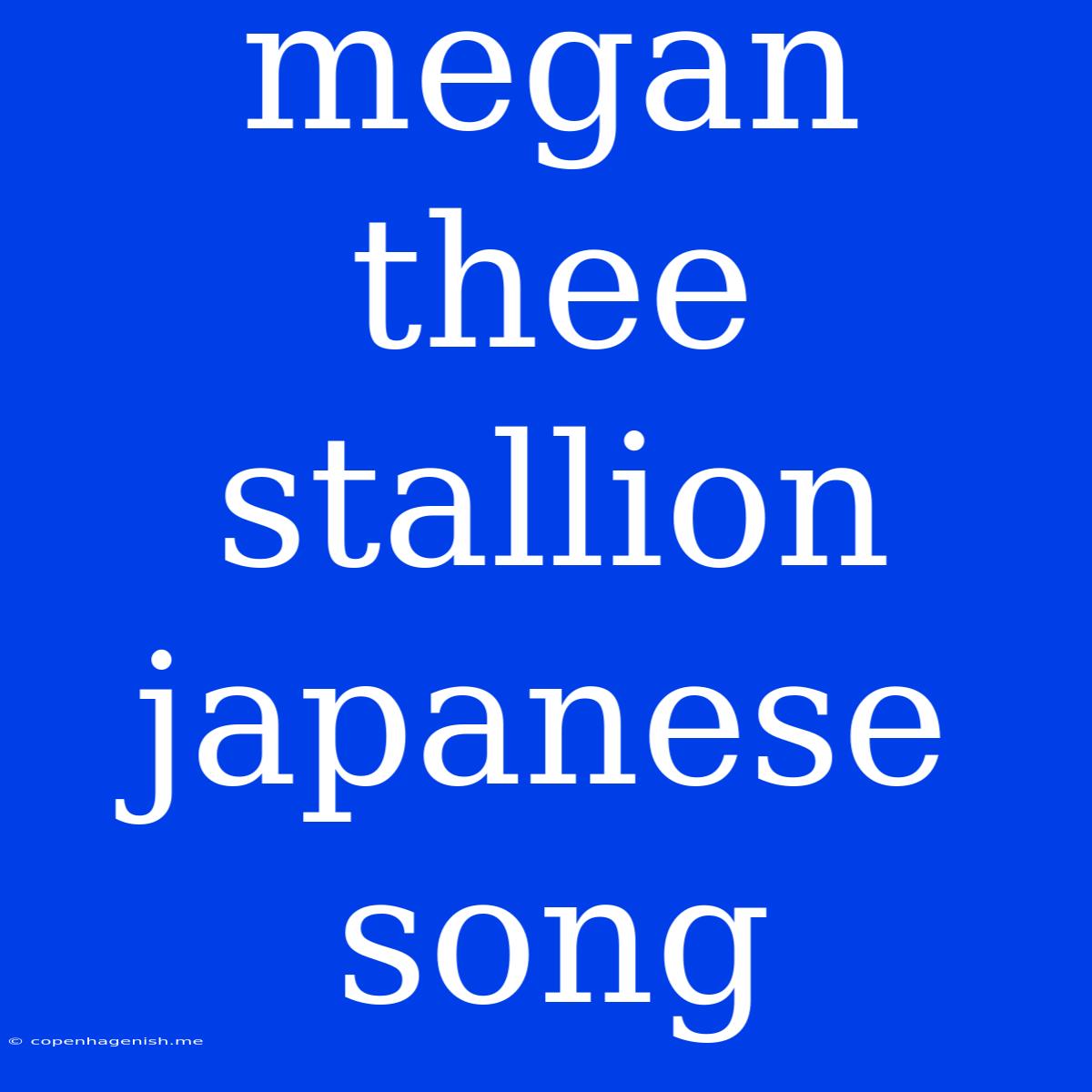 Megan Thee Stallion Japanese Song