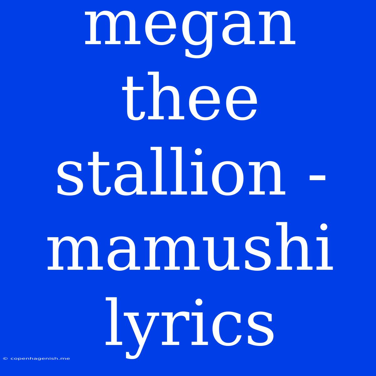 Megan Thee Stallion - Mamushi Lyrics