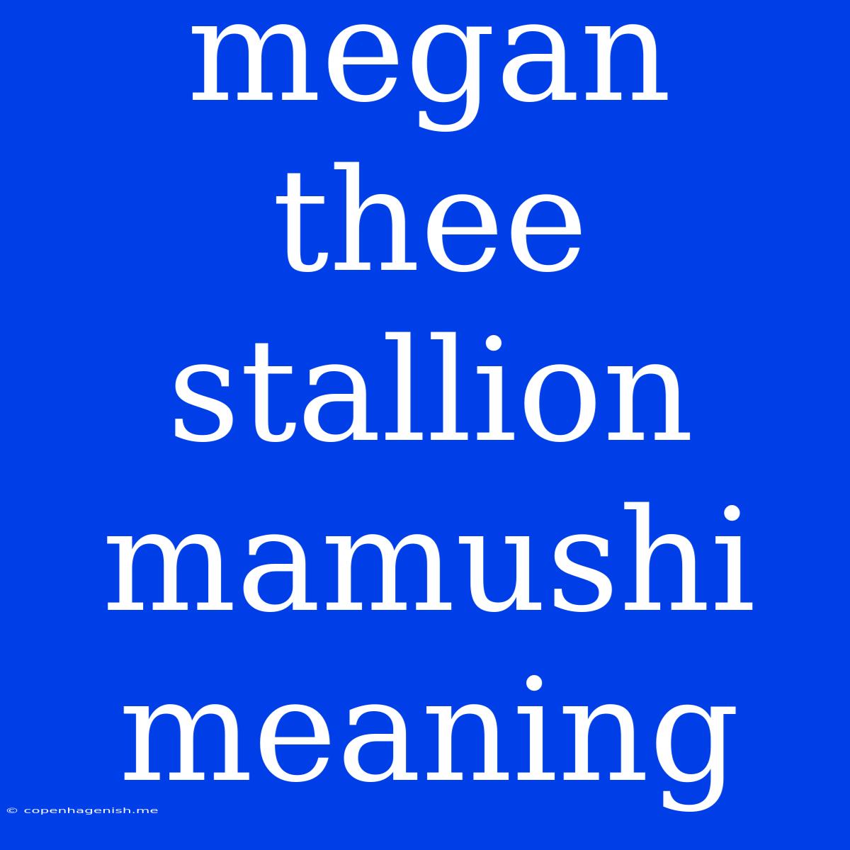 Megan Thee Stallion Mamushi Meaning