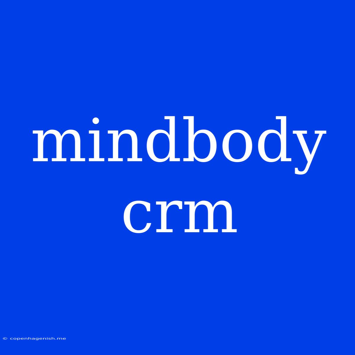 Mindbody Crm