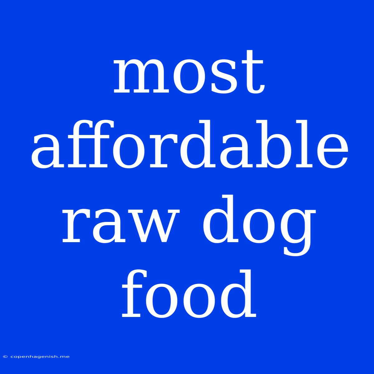 Most Affordable Raw Dog Food