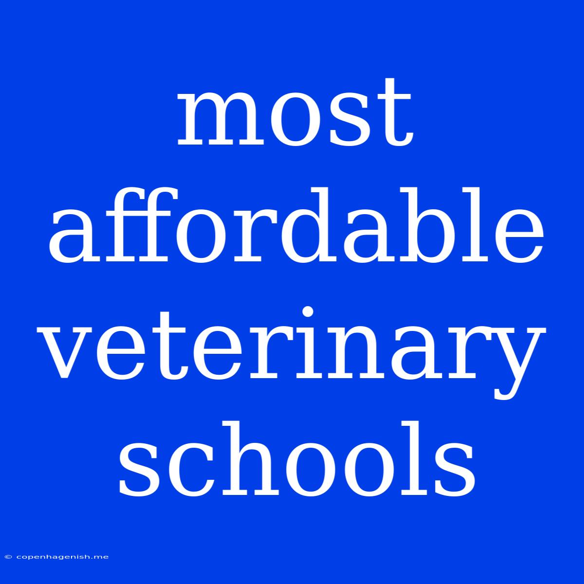 Most Affordable Veterinary Schools