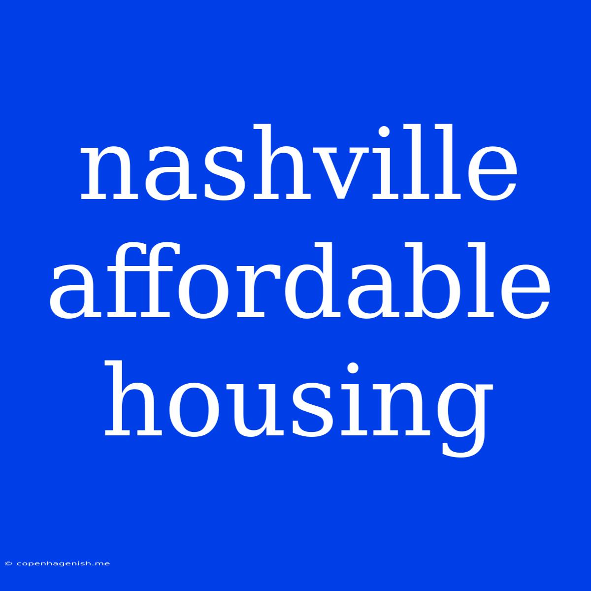 Nashville Affordable Housing