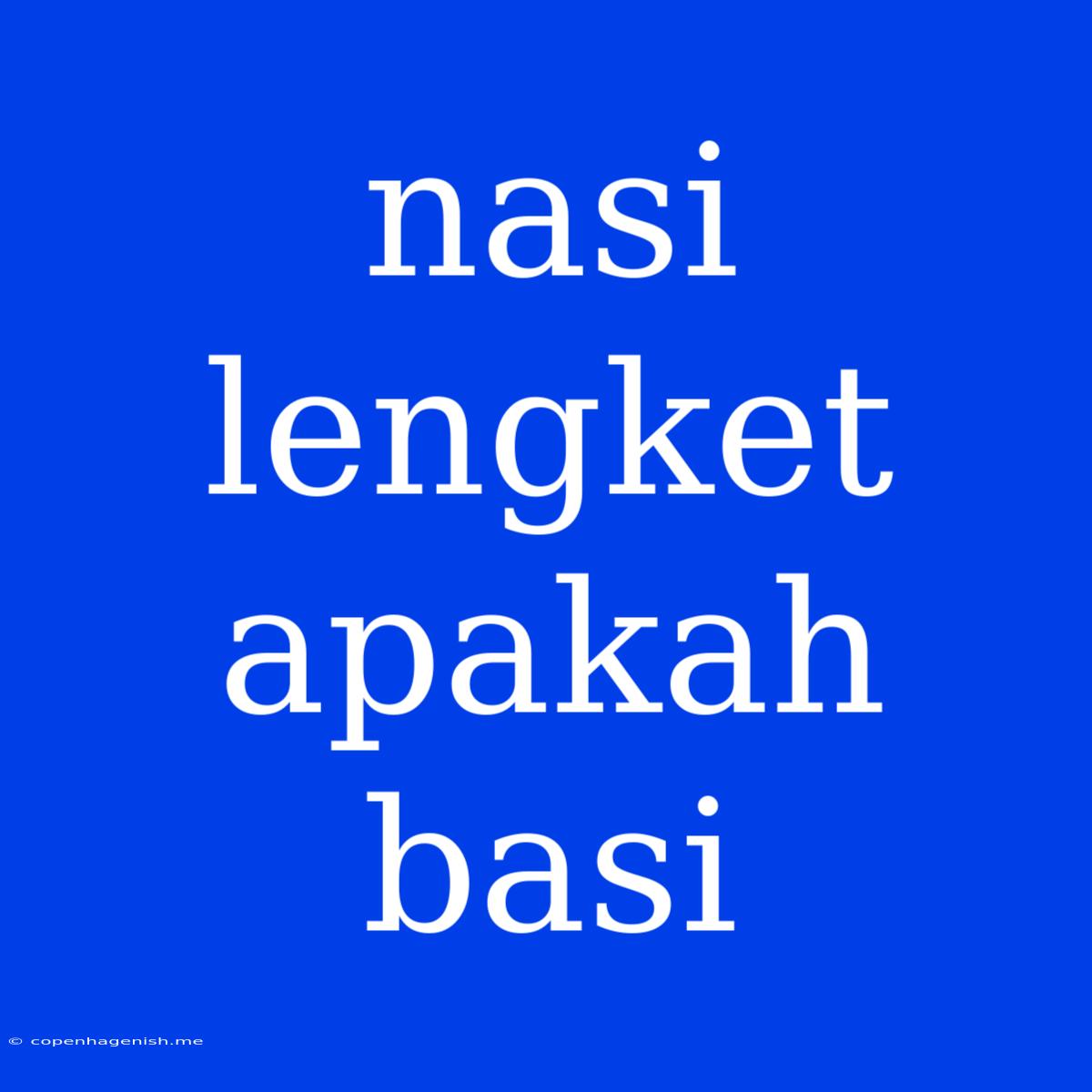 Nasi Lengket Apakah Basi