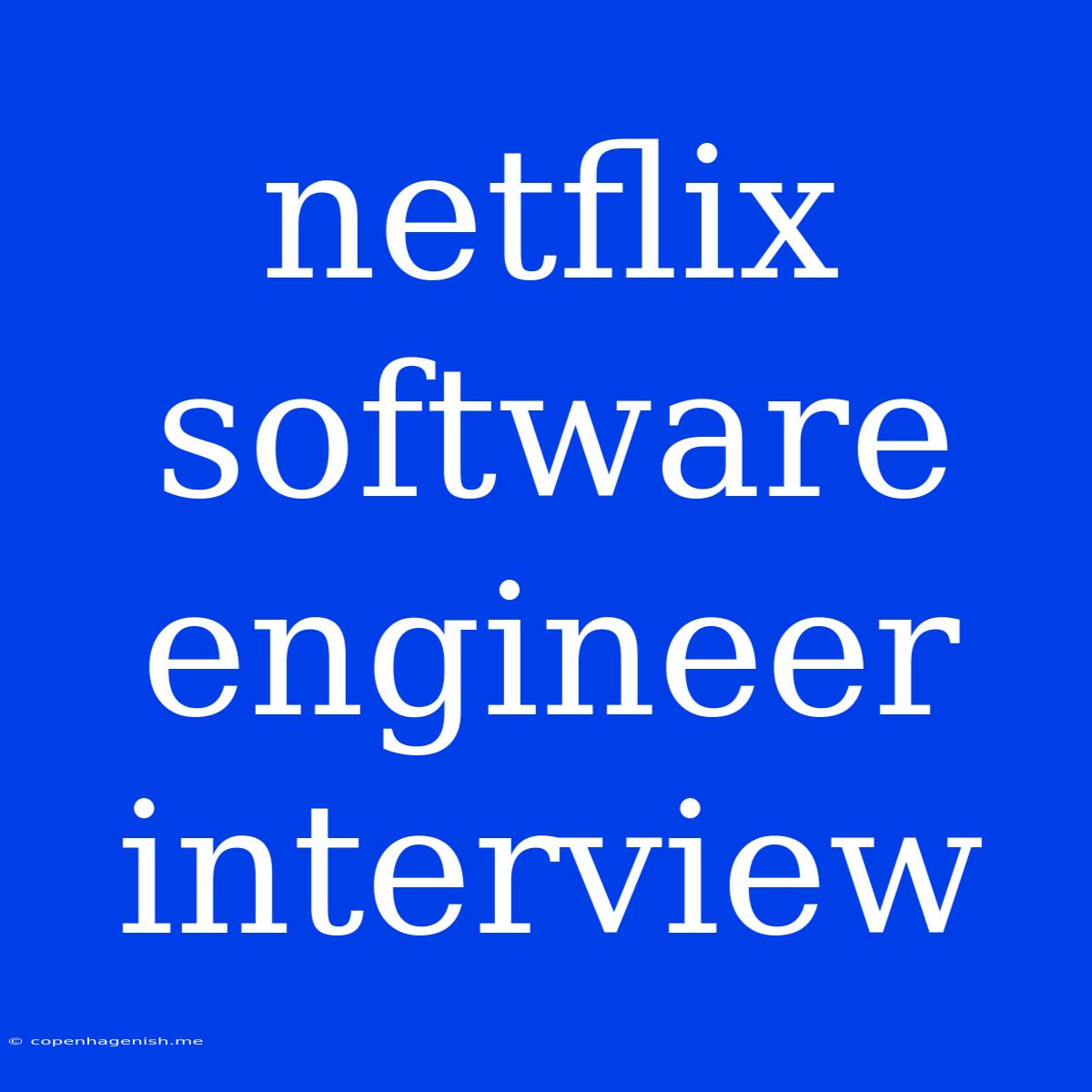 Netflix Software Engineer Interview