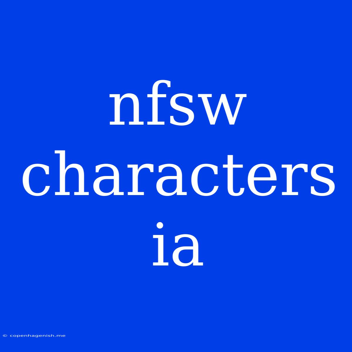 Nfsw Characters Ia