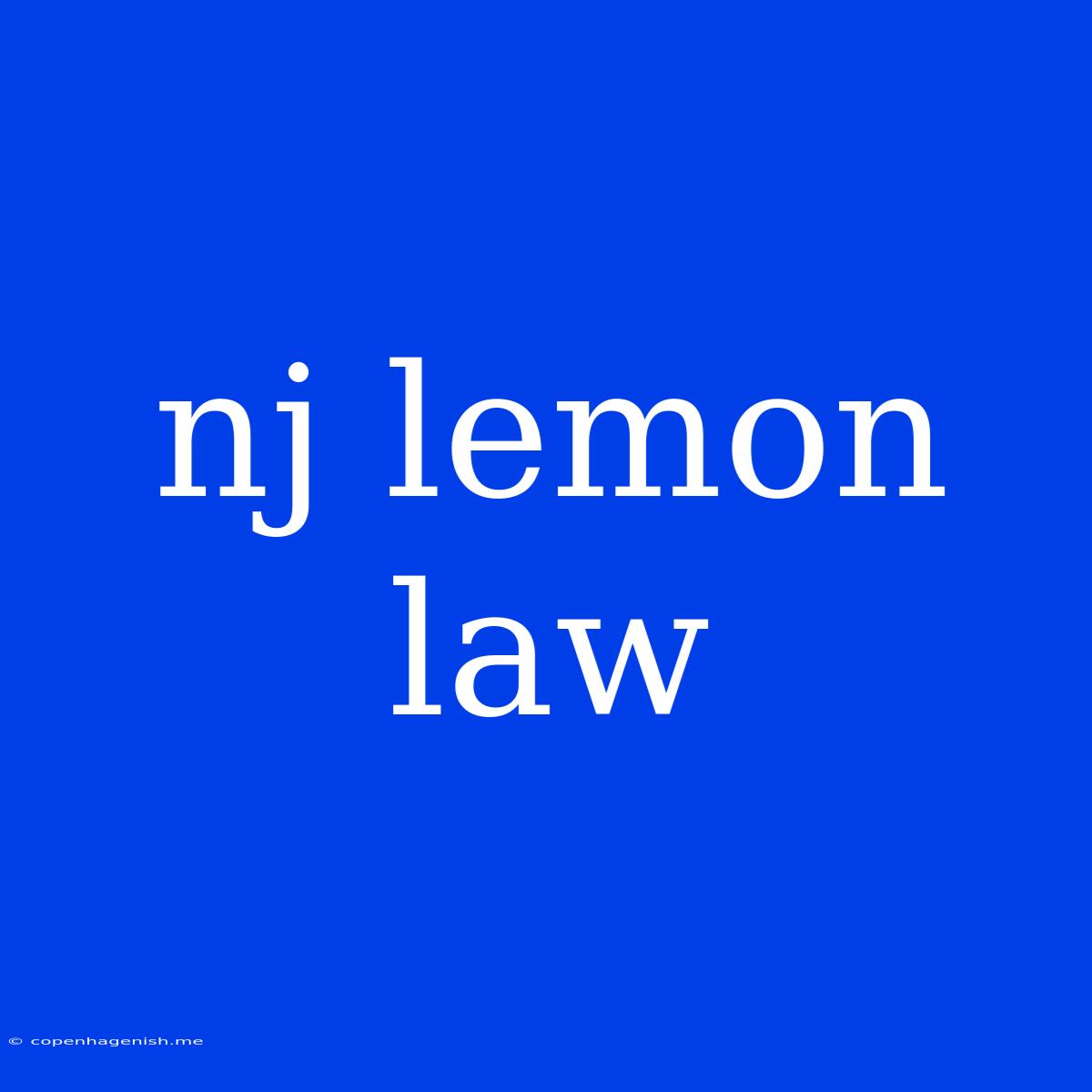 Nj Lemon Law