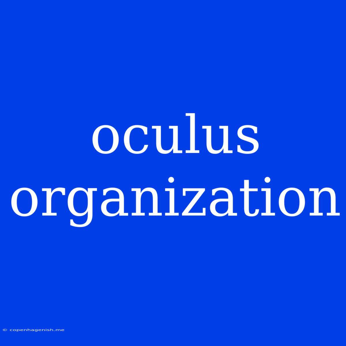 Oculus Organization