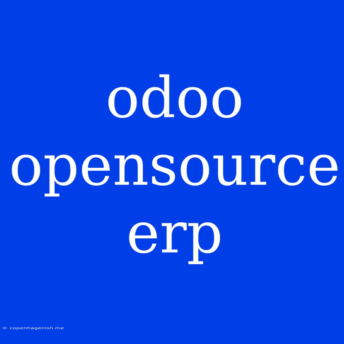 Odoo Opensource Erp