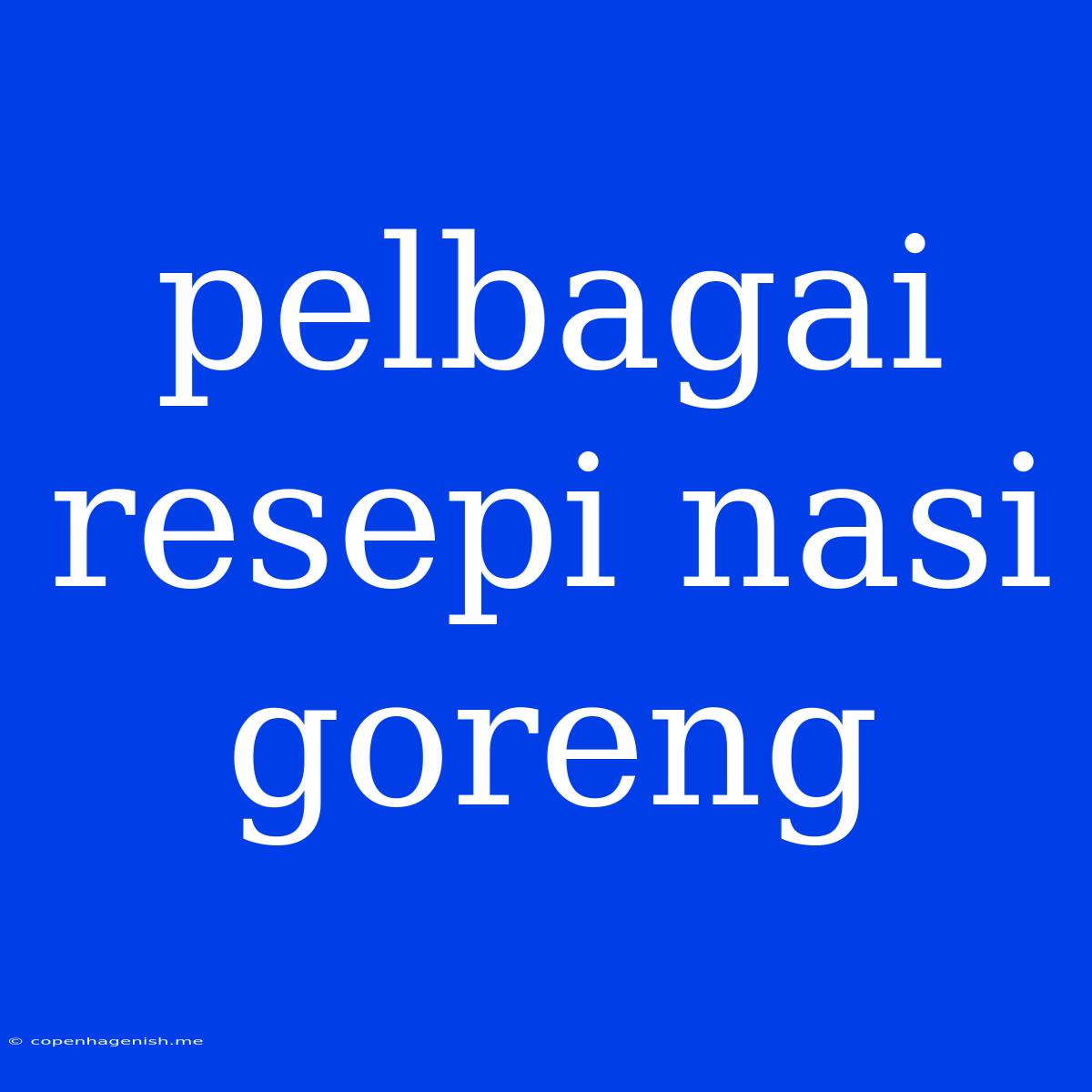 Pelbagai Resepi Nasi Goreng