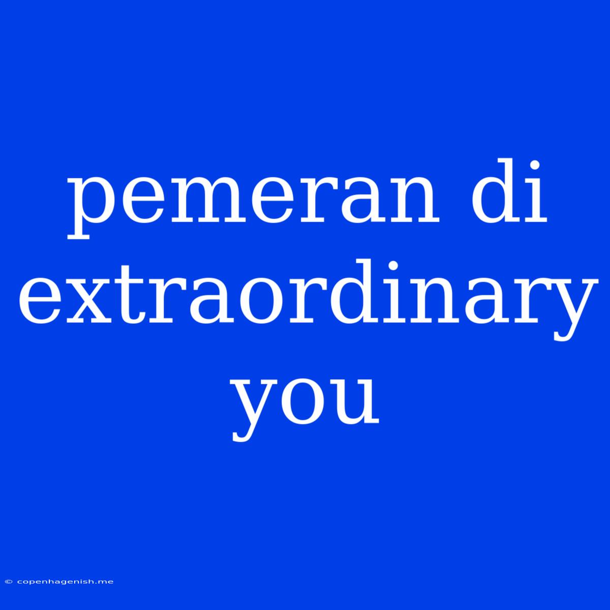 Pemeran Di Extraordinary You