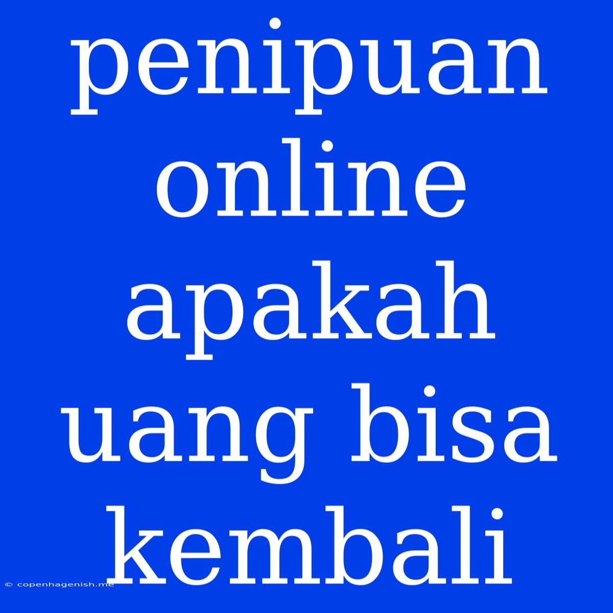 Penipuan Online Apakah Uang Bisa Kembali