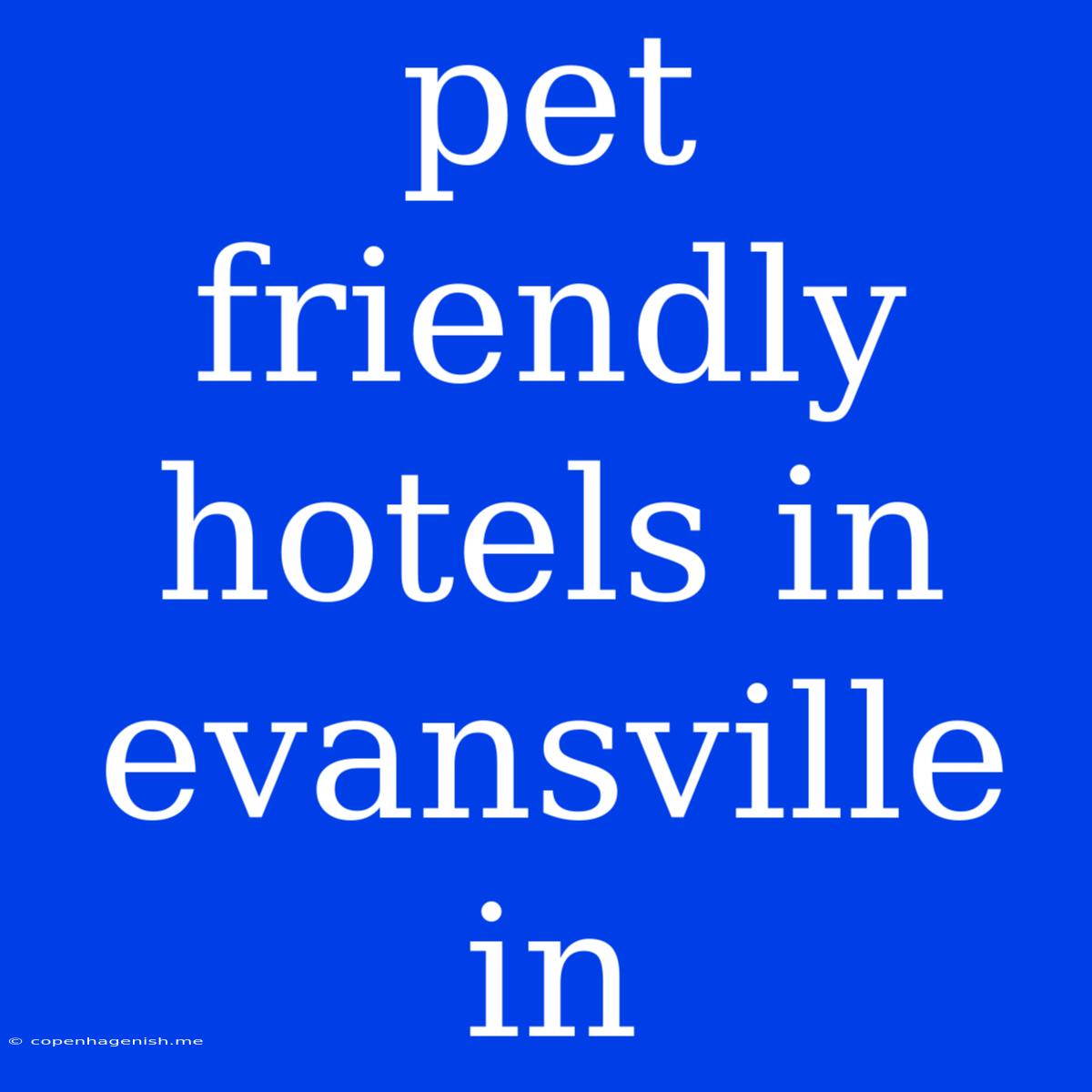 Pet Friendly Hotels In Evansville In