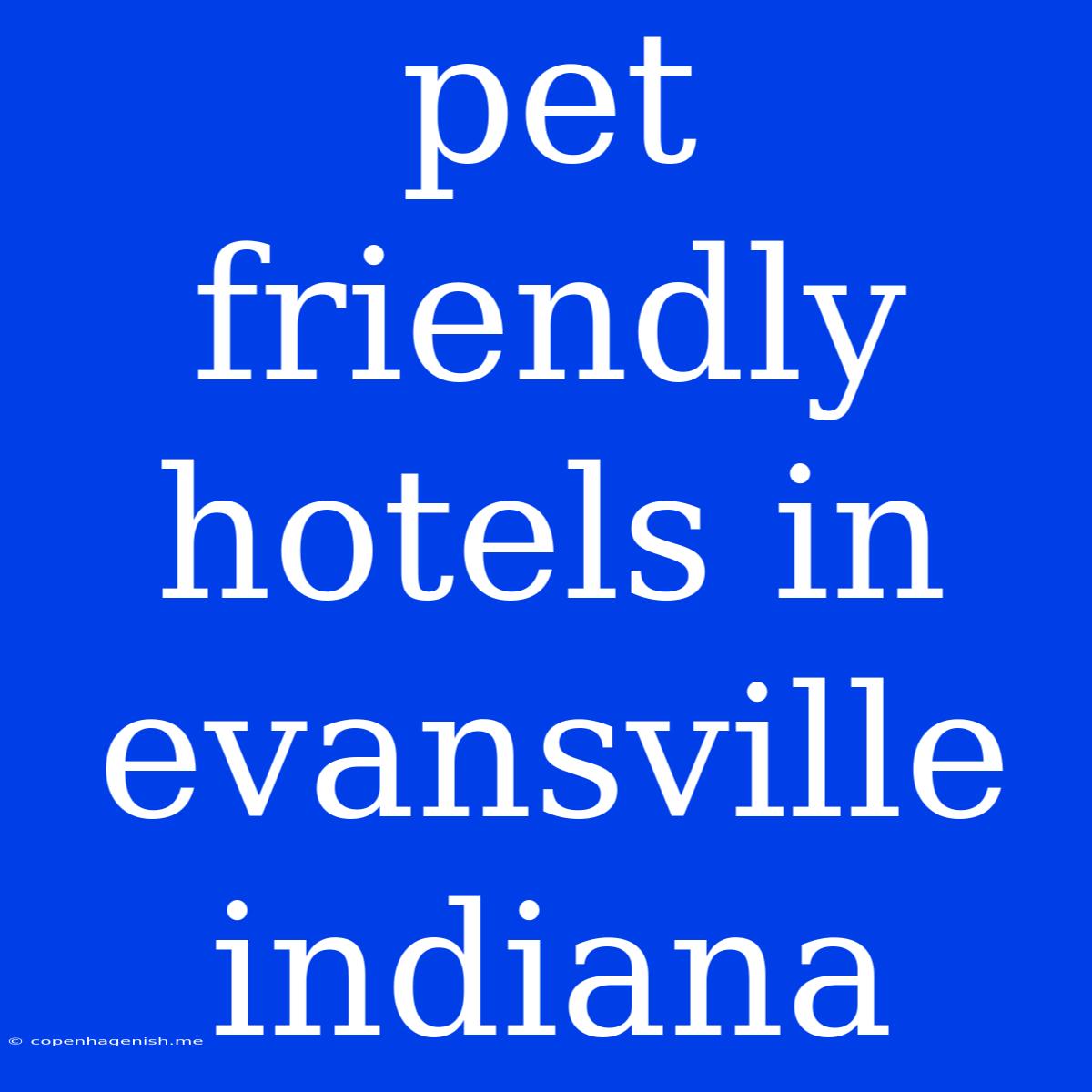 Pet Friendly Hotels In Evansville Indiana