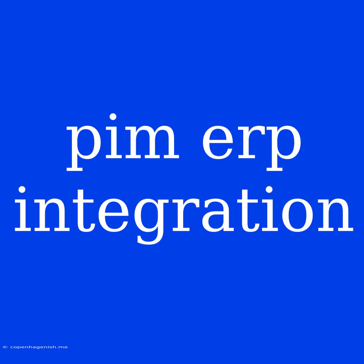 Pim Erp Integration