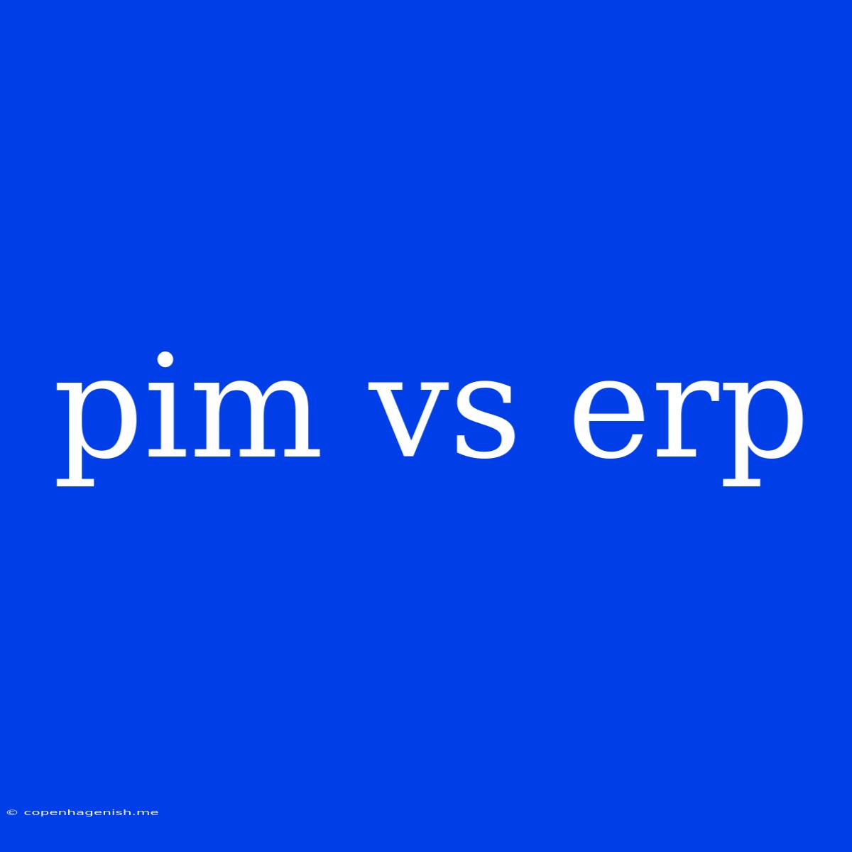 Pim Vs Erp