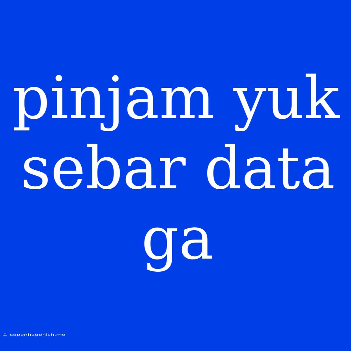 Pinjam Yuk Sebar Data Ga