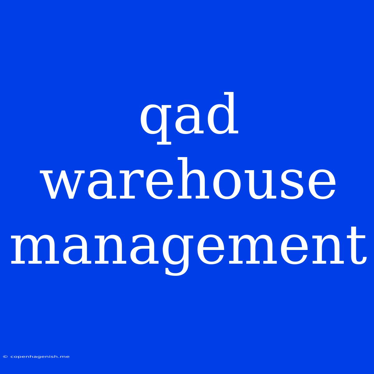 Qad Warehouse Management