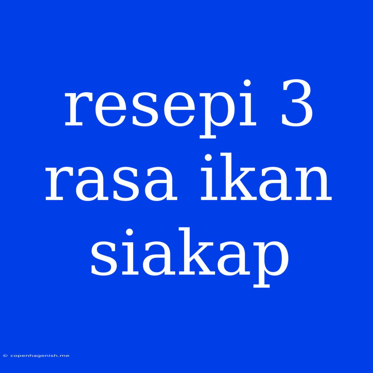 Resepi 3 Rasa Ikan Siakap