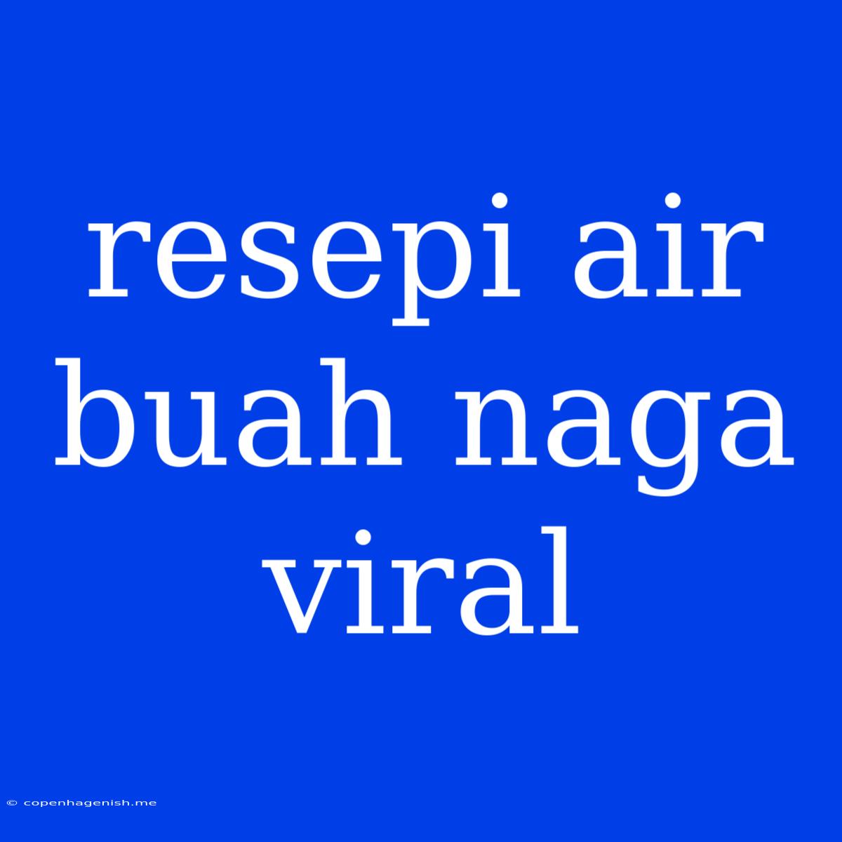 Resepi Air Buah Naga Viral