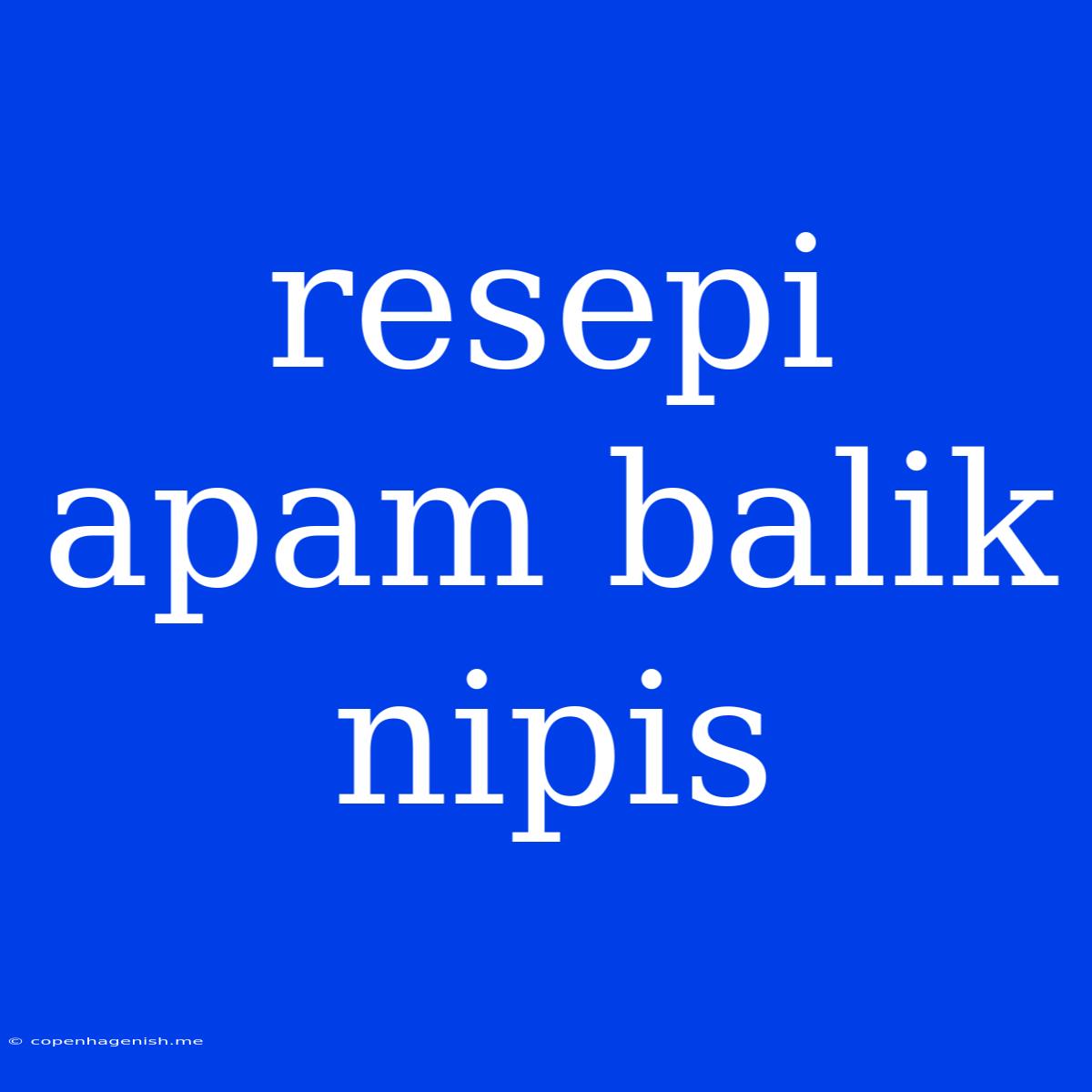 Resepi Apam Balik Nipis