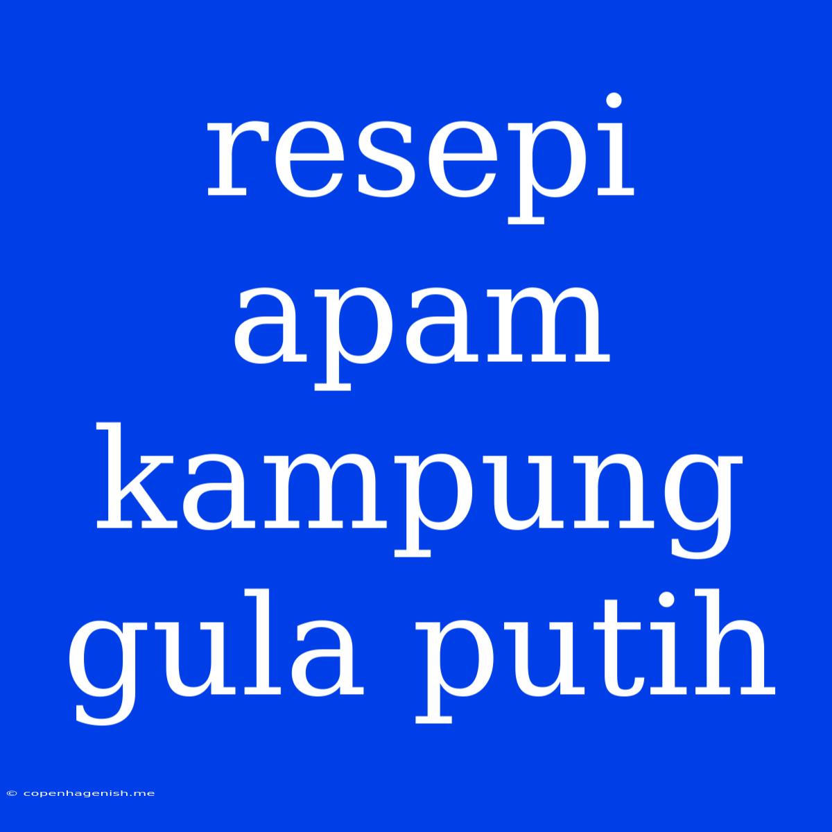 Resepi Apam Kampung Gula Putih