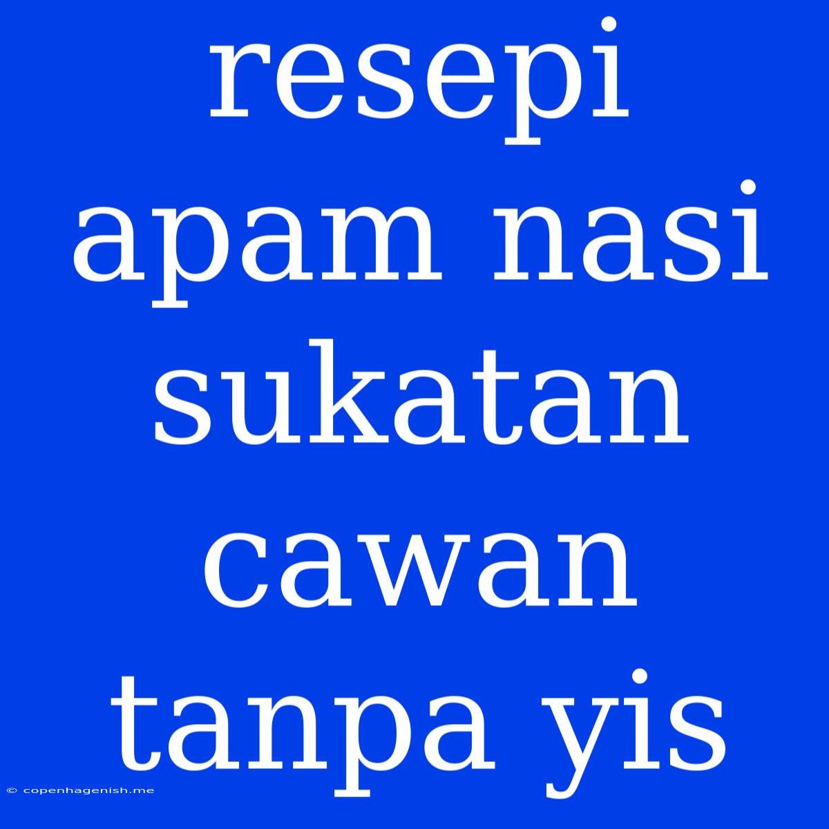 Resepi Apam Nasi Sukatan Cawan Tanpa Yis