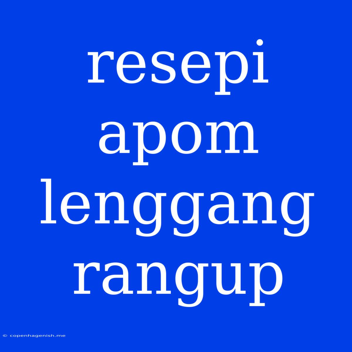 Resepi Apom Lenggang Rangup