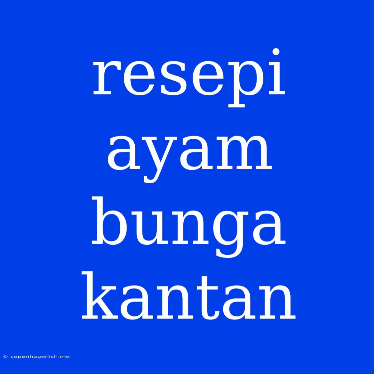 Resepi Ayam Bunga Kantan