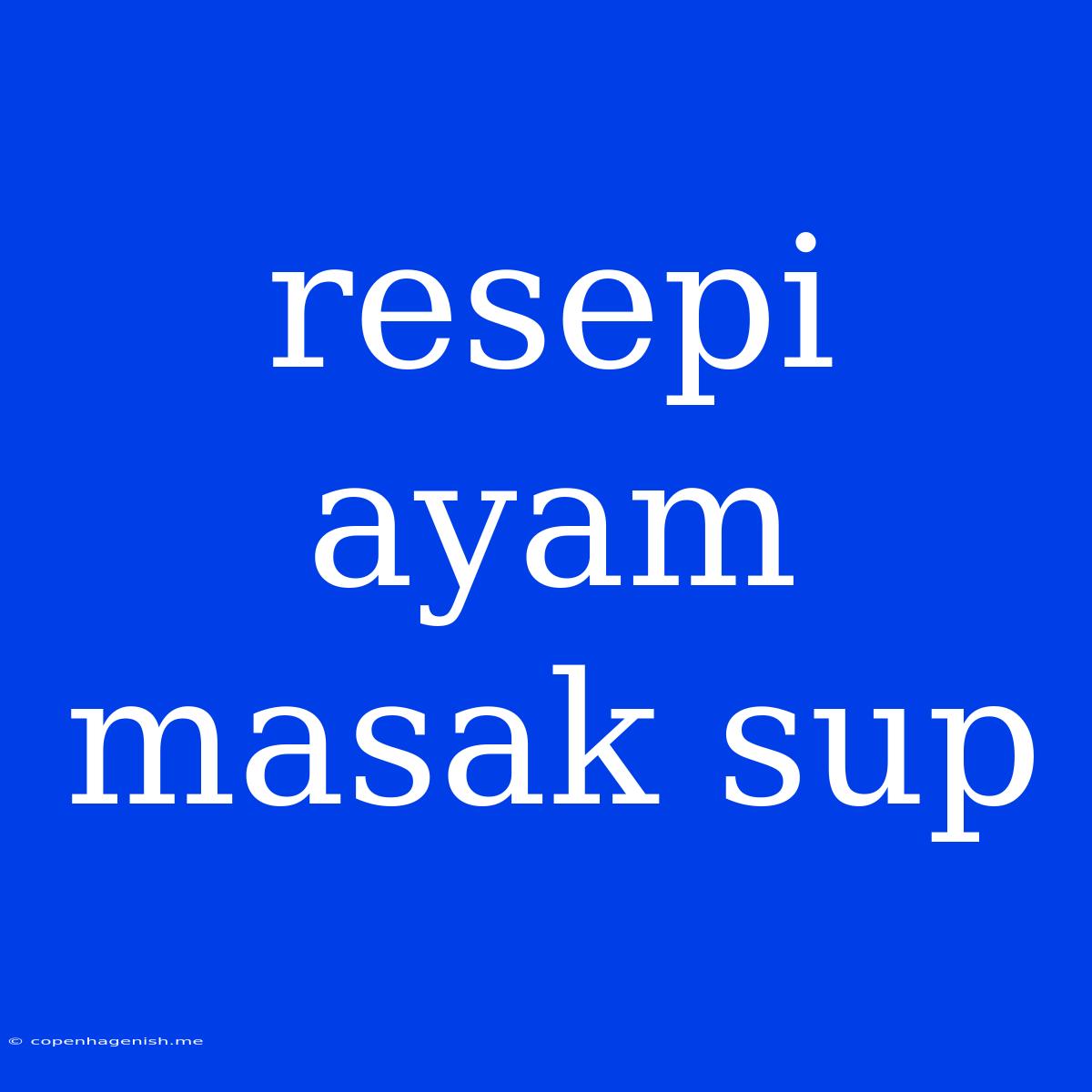 Resepi Ayam Masak Sup