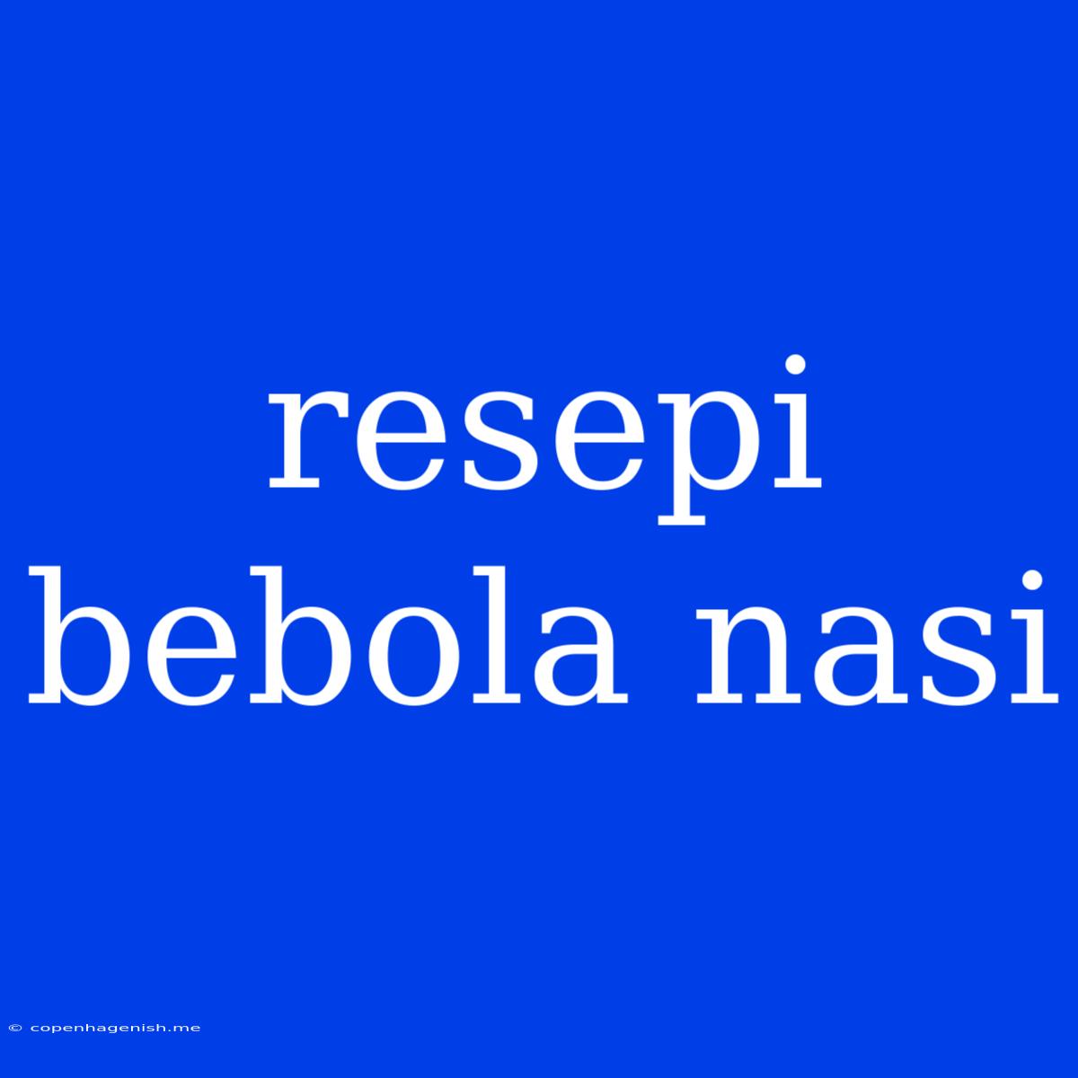 Resepi Bebola Nasi