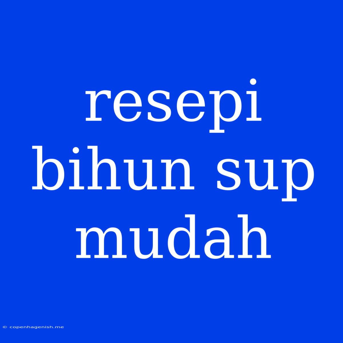 Resepi Bihun Sup Mudah