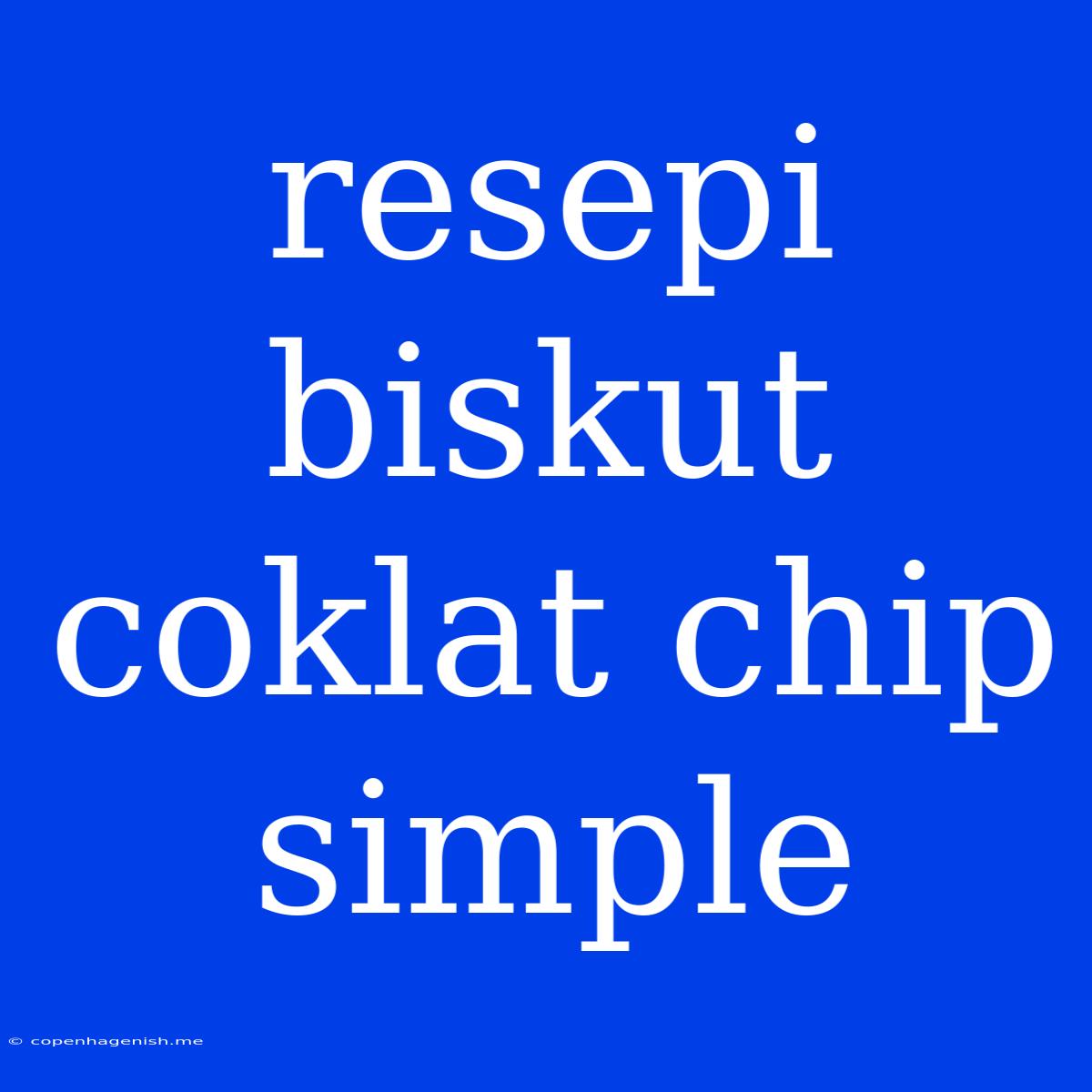 Resepi Biskut Coklat Chip Simple