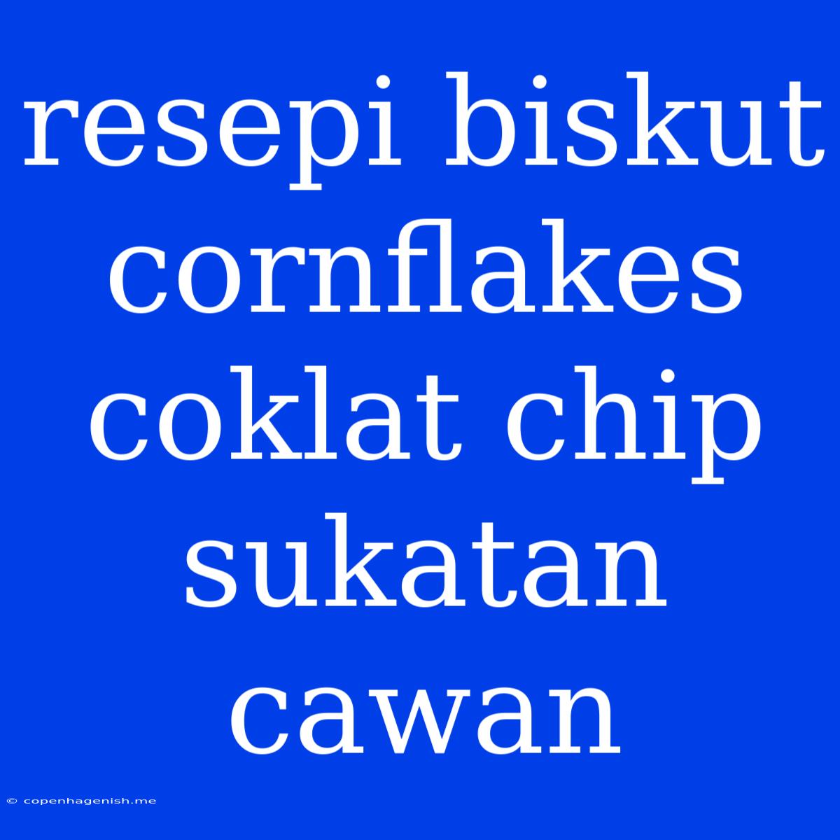 Resepi Biskut Cornflakes Coklat Chip Sukatan Cawan