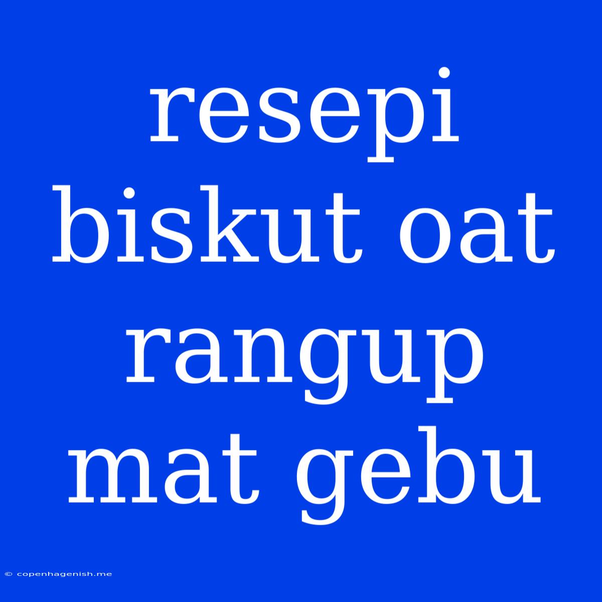 Resepi Biskut Oat Rangup Mat Gebu