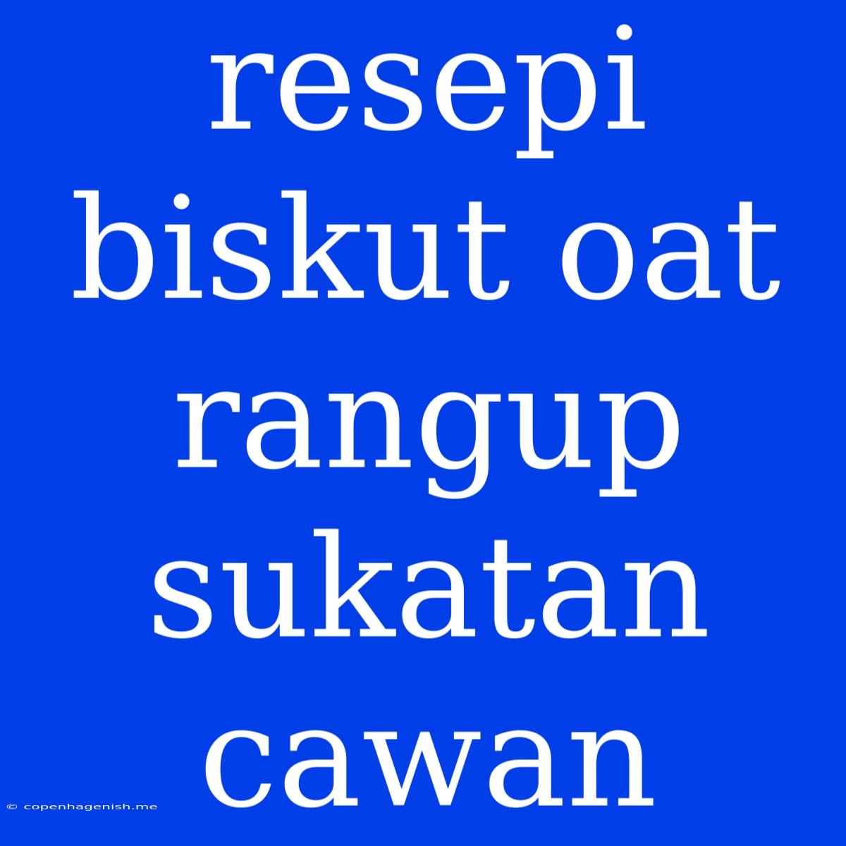 Resepi Biskut Oat Rangup Sukatan Cawan