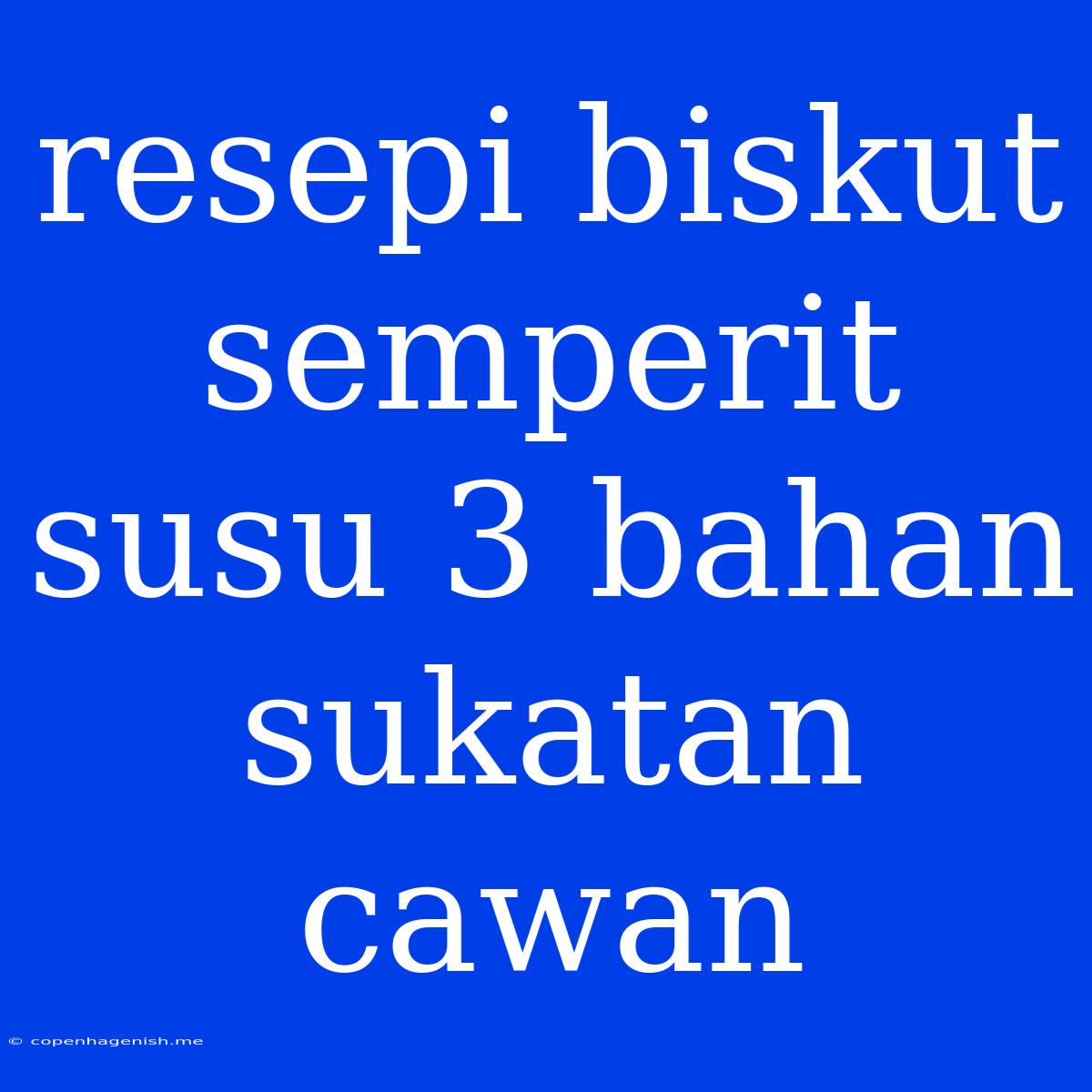 Resepi Biskut Semperit Susu 3 Bahan Sukatan Cawan