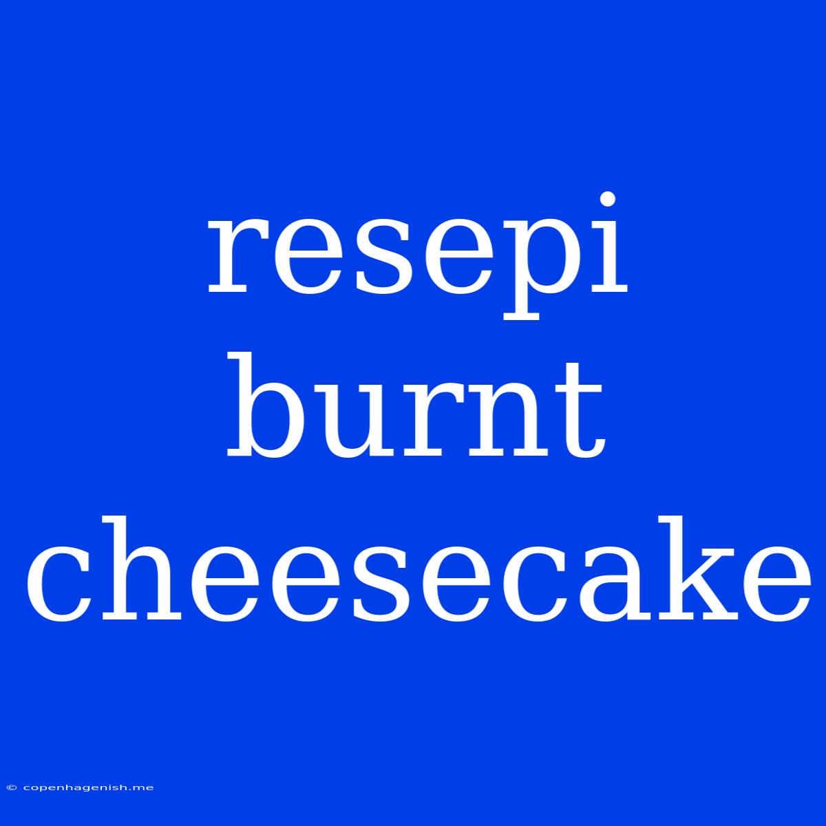 Resepi Burnt Cheesecake