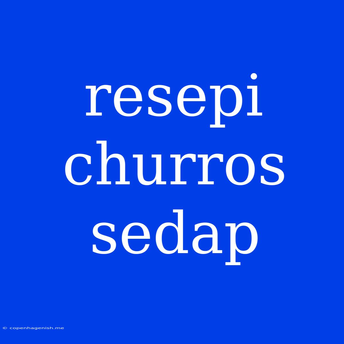 Resepi Churros Sedap