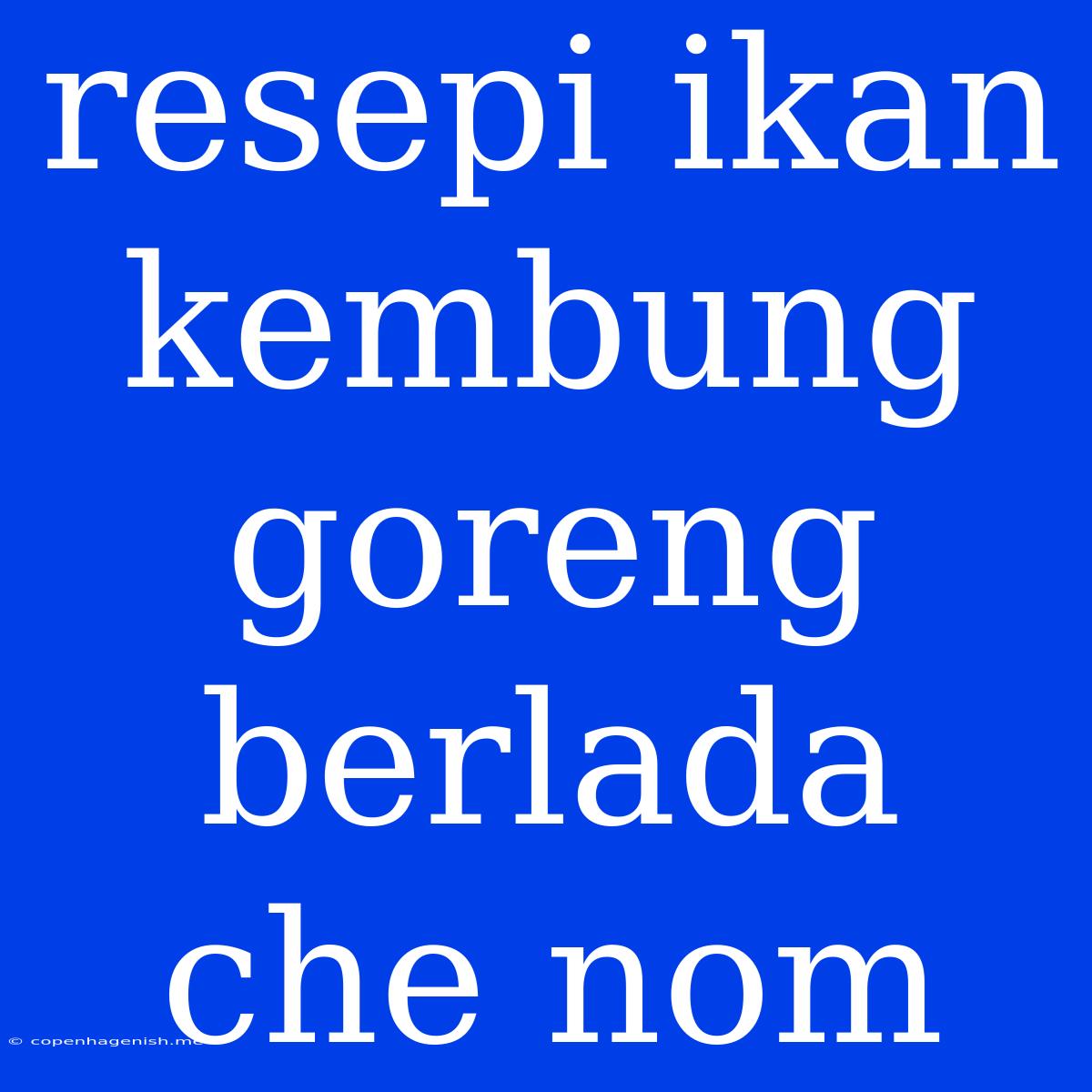 Resepi Ikan Kembung Goreng Berlada Che Nom