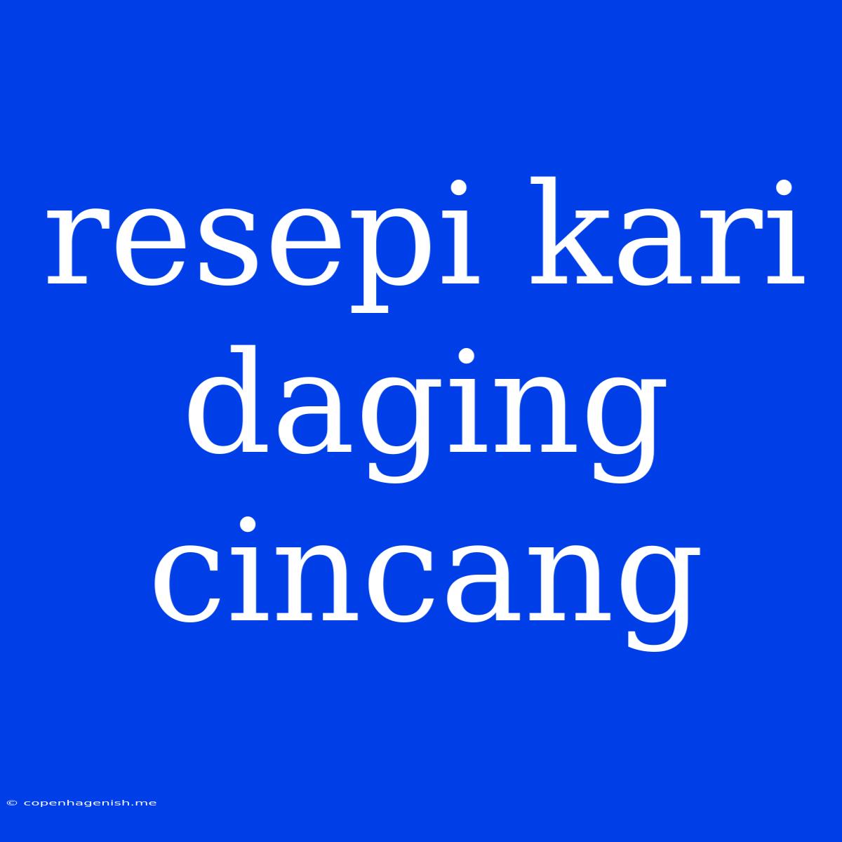 Resepi Kari Daging Cincang