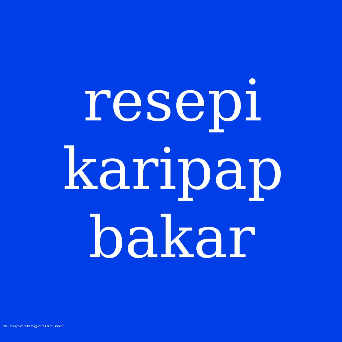 Resepi Karipap Bakar