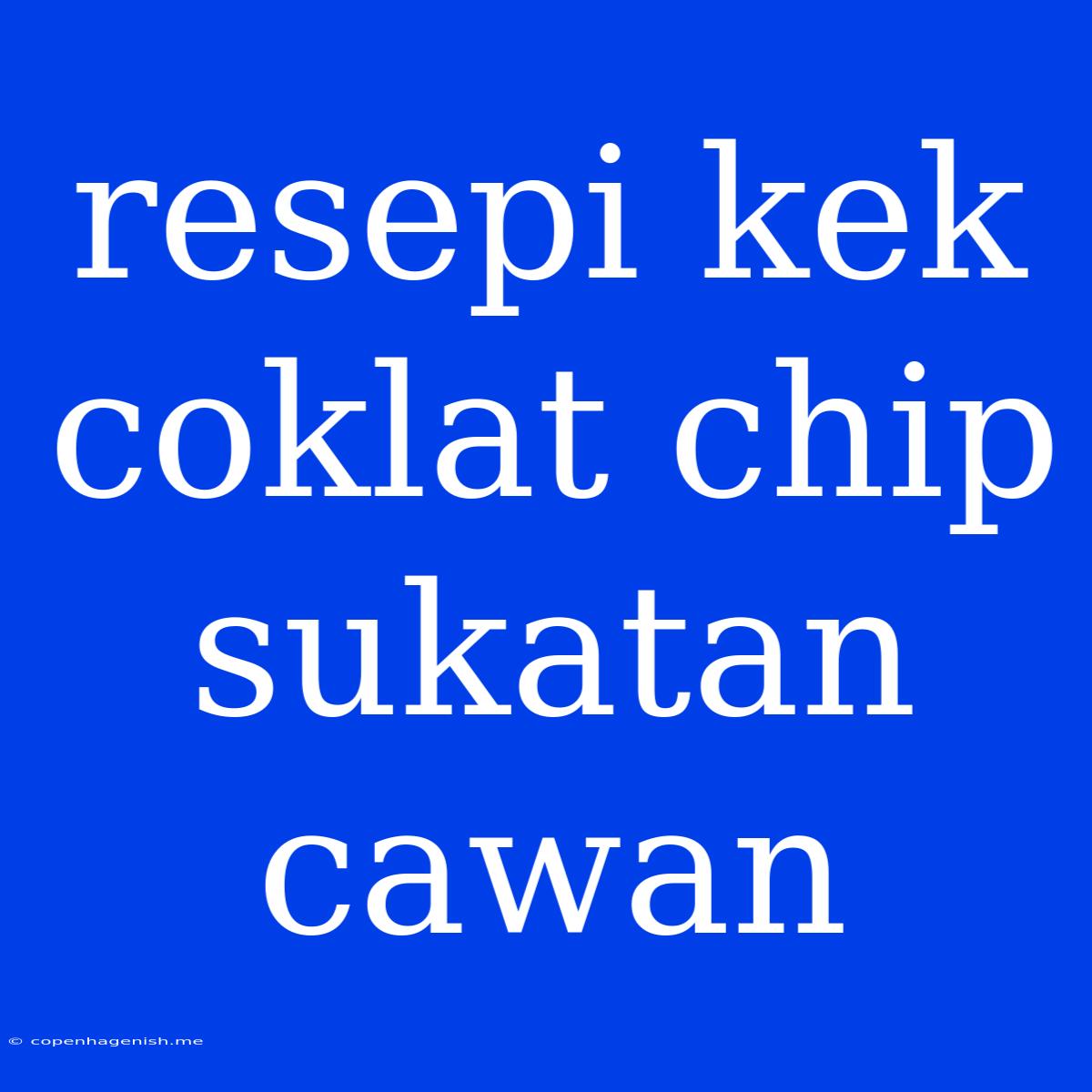 Resepi Kek Coklat Chip Sukatan Cawan